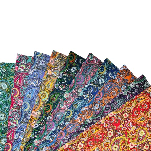 Image of 4 inch 200pcs Cotton Fabric Squares for Sewing Quilting Supplies- Retro Paisley | Good quality wonderful colors beautiful patterns soft and sturdy 100% cotton fabric squares perfect for quilting projects