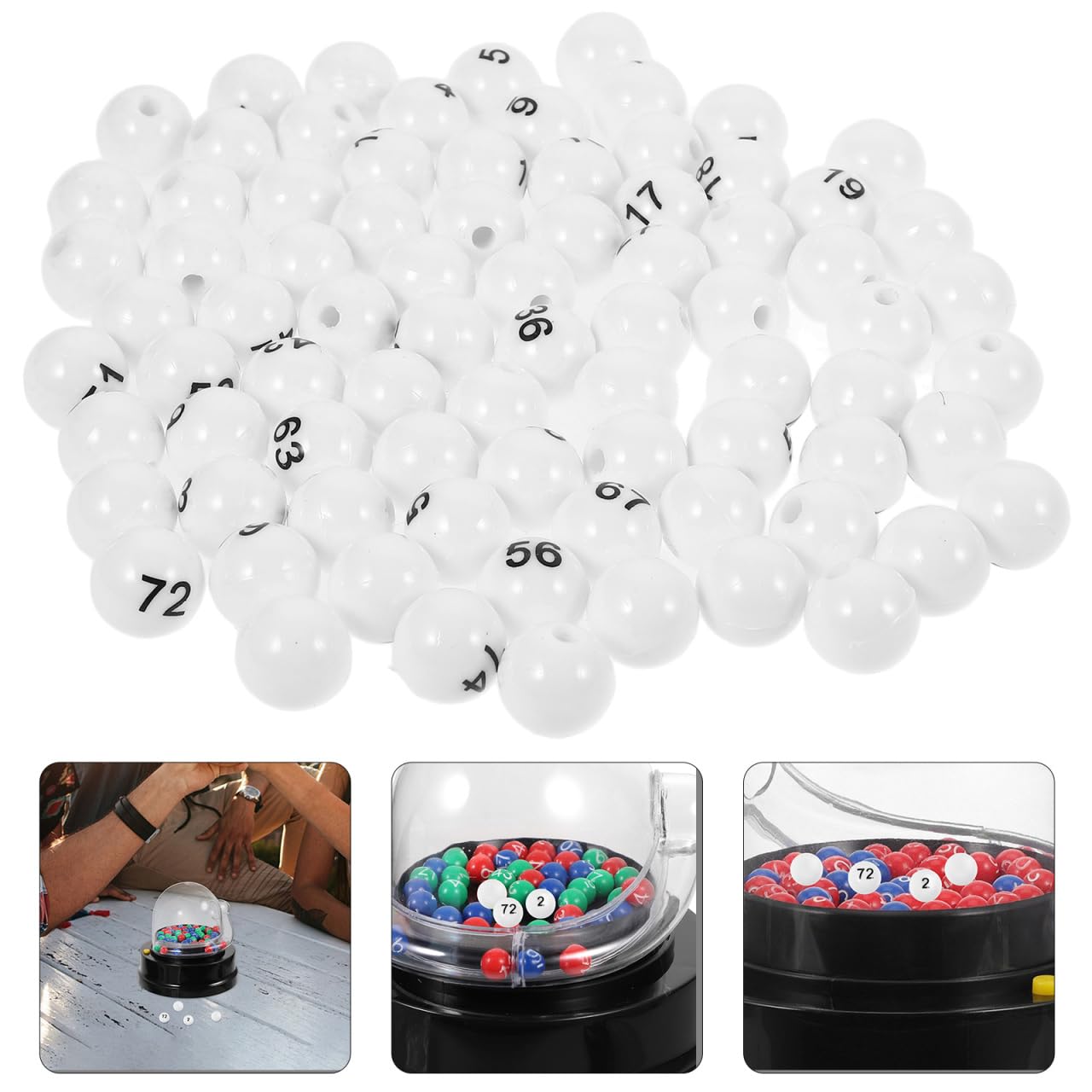 VICASKY Lustige Partybälle 75 Stück Plastik-tombolabälle Nummeriertes Design Geeignet für Bingo Y-Spiele und Events
