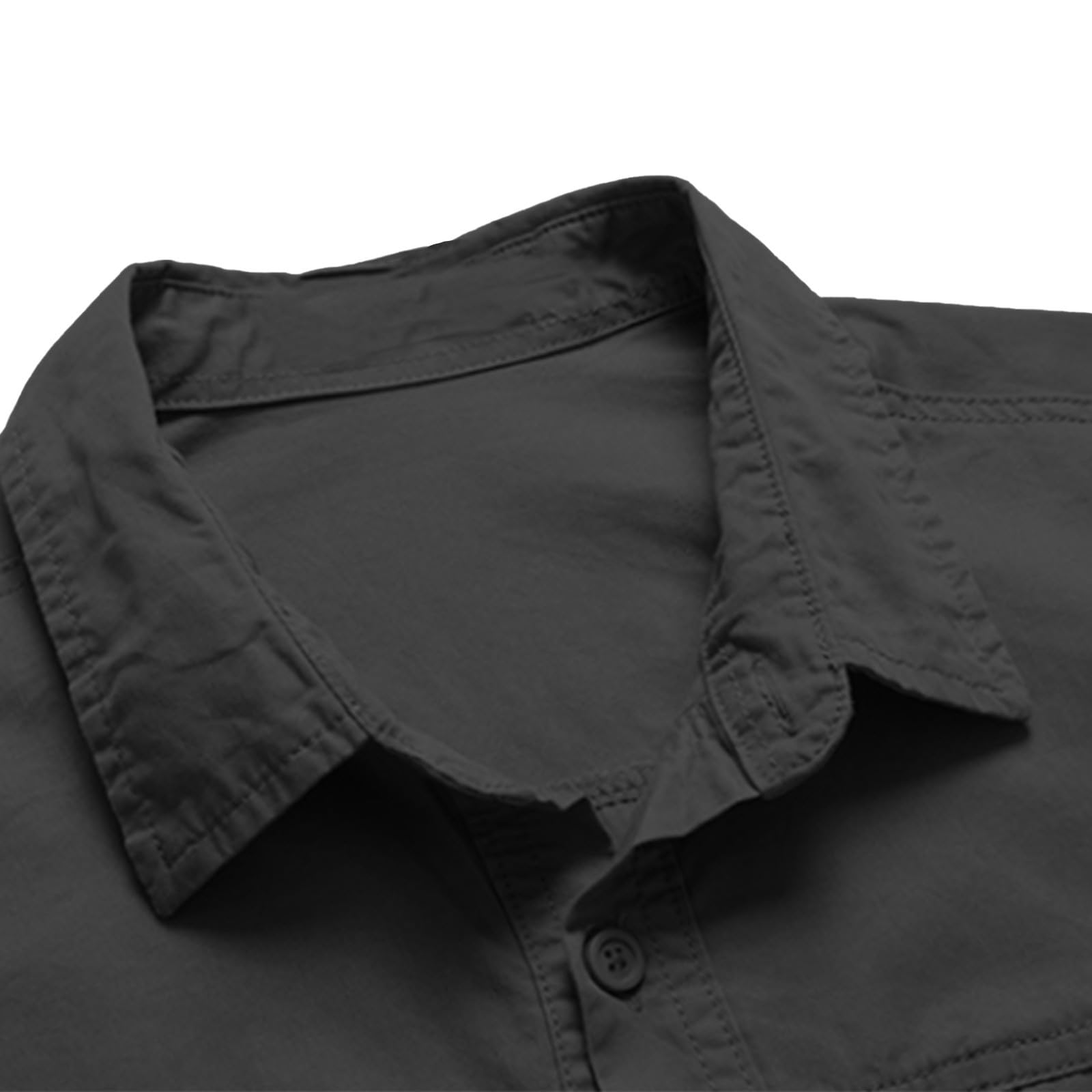 Herren Cargo Hemd Langarm Vintage Sweatshirt Einfarbig Freizeithemd Button Down Hemdjacke Herren Trachtenhemd Klassisch lässige Longsleeve mit Brusttasche