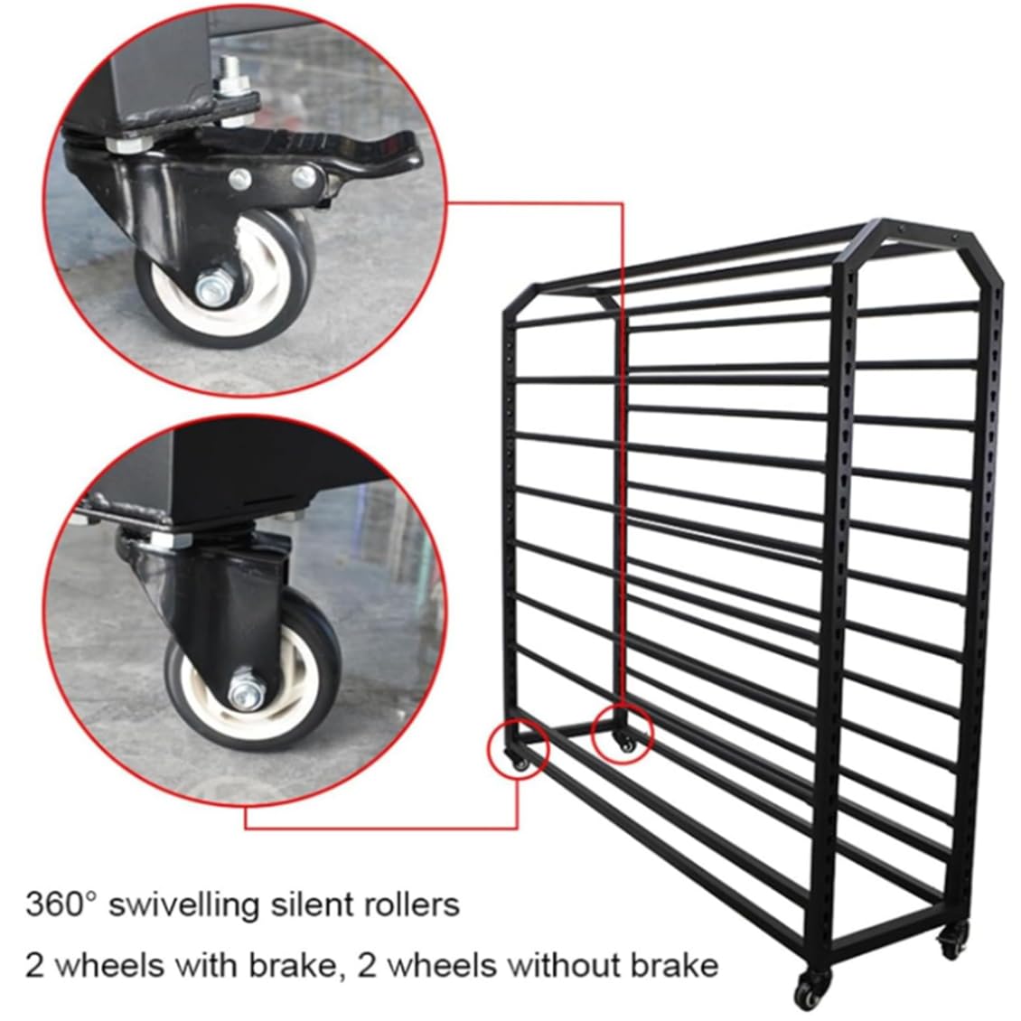 SturdySolut - Estantería de tela ajustable con 18 varillas para colgar, carrito textil para vinilo y telas SturdySolut, 175 cm