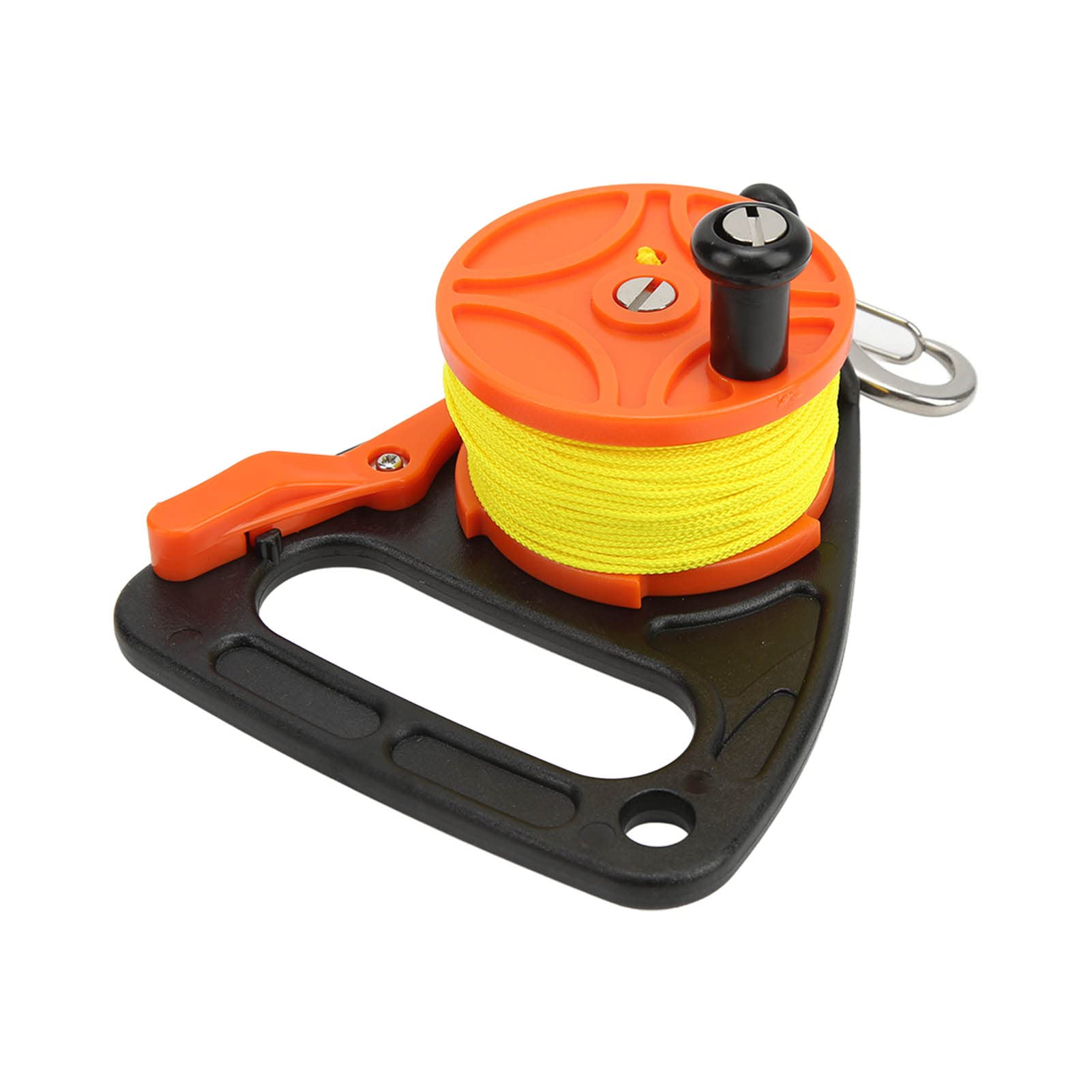 Dive Reel, Nylon Diving Reel Thumb Stopper Hook Rope Winder for Snorkeling (Orange wheel)