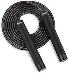 FEECCO Corda de salto ponderada de 1/2 libras para boxe, cardio, treino crossfit, cordas de aço de comprimento ajustável de 8 a 3,4 m com rolamentos de esferas e alças de metal, adequada para homens e