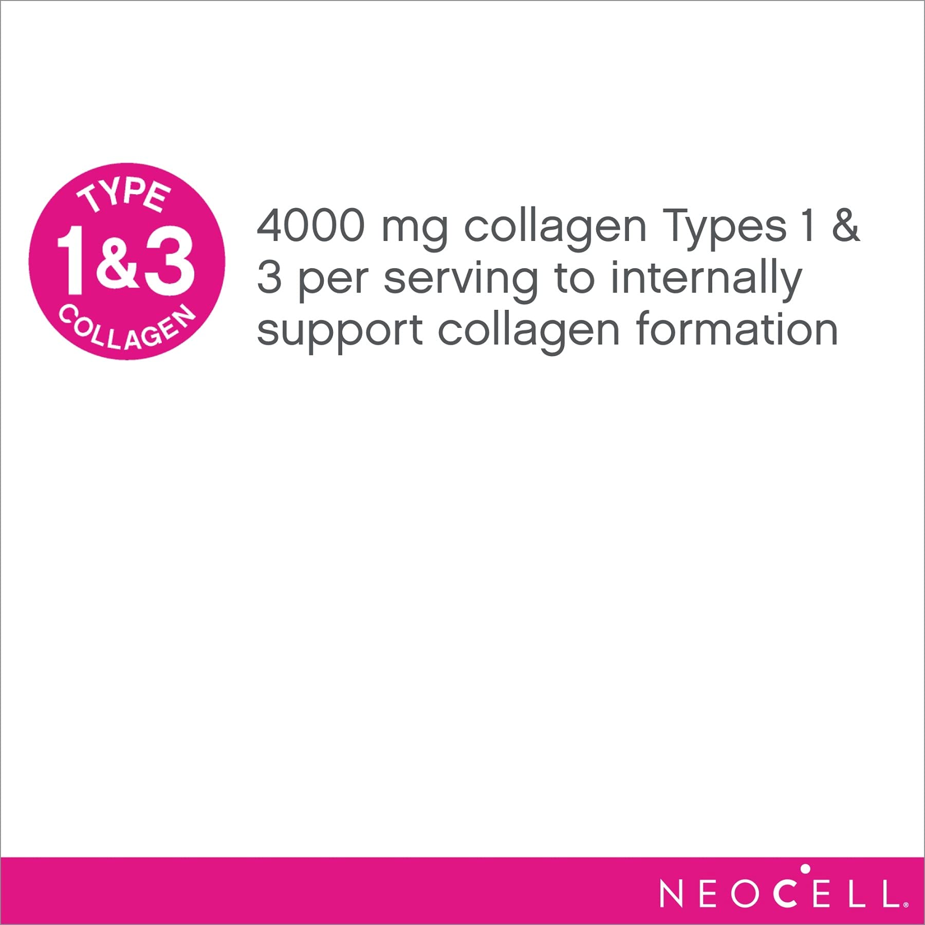 NeoCell Collagen +C Pomegranate Liquid, 4g Collagen Types 1 & 3 Plus