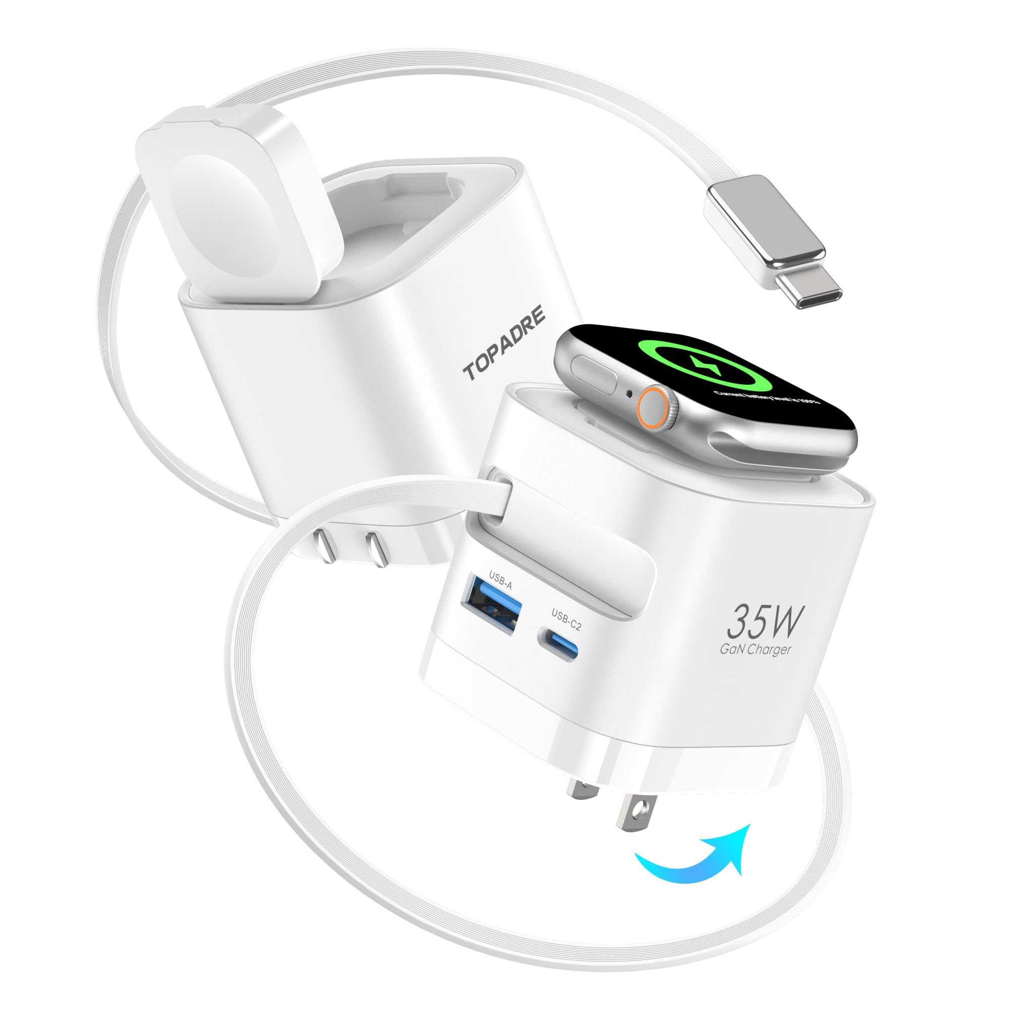 Amazon.co.jp: 【新登場 自動巻き取り式】For アップルウォッチ 充電器