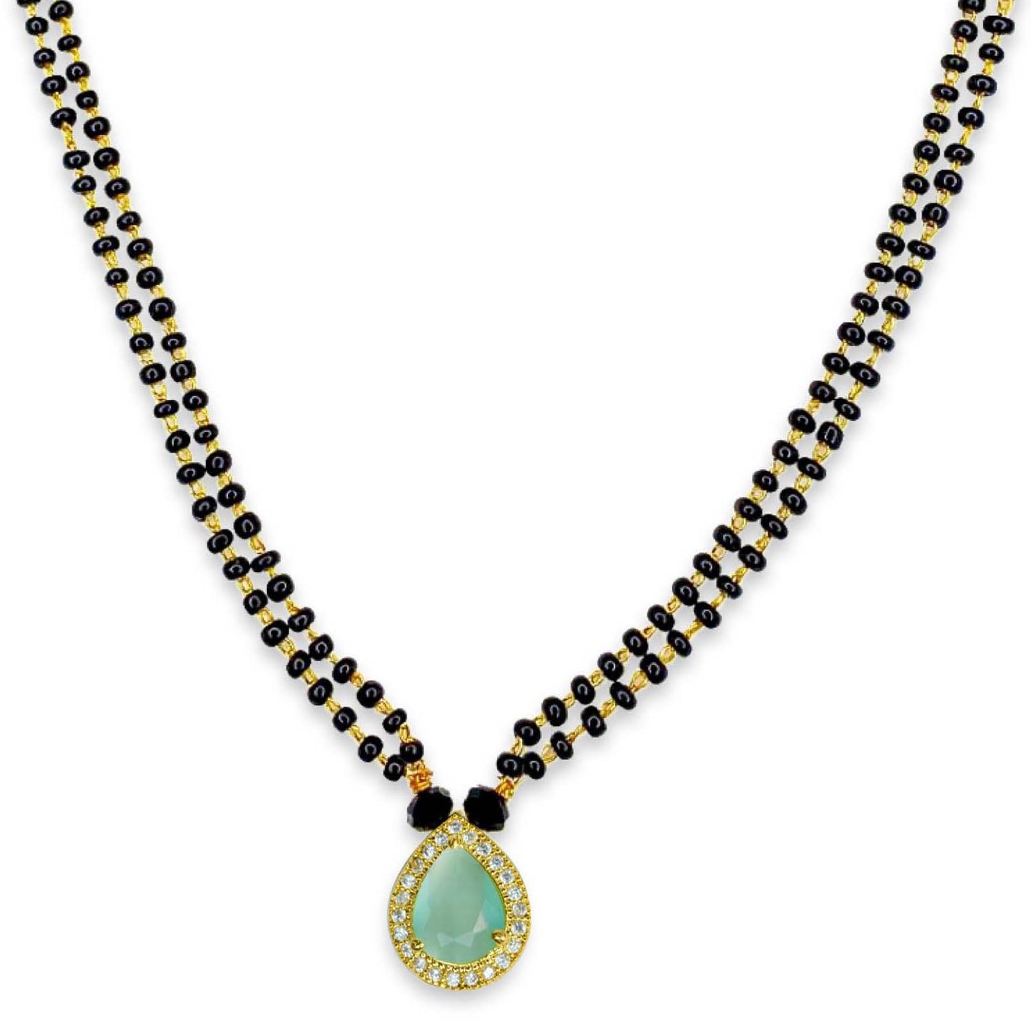 Elegant Gold Plated Mangal Sutra with CZ Diamonds-image-9