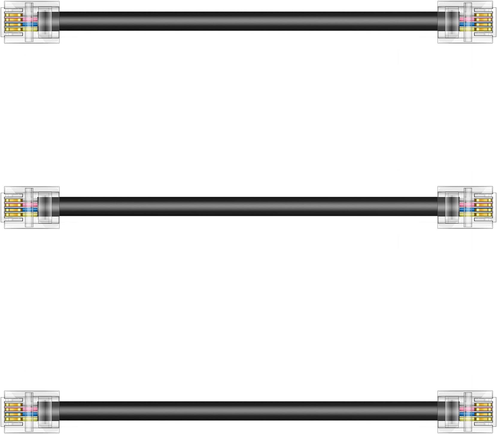 Kanayu 20 Pack Black Phone Cord for Landline Telephone