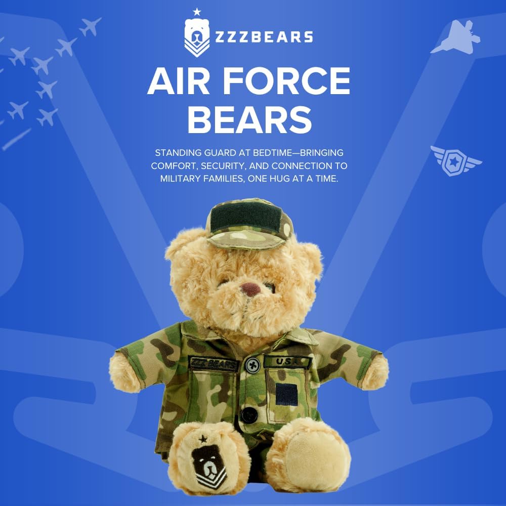 ZZZ Bears Airman Sleeptight Air Force Teddy Bear with Storybook & Sleep System, Comforting Gift for Air Force Kids, Helps with Bedtime Routine, Deployment Separation & Emotional Support