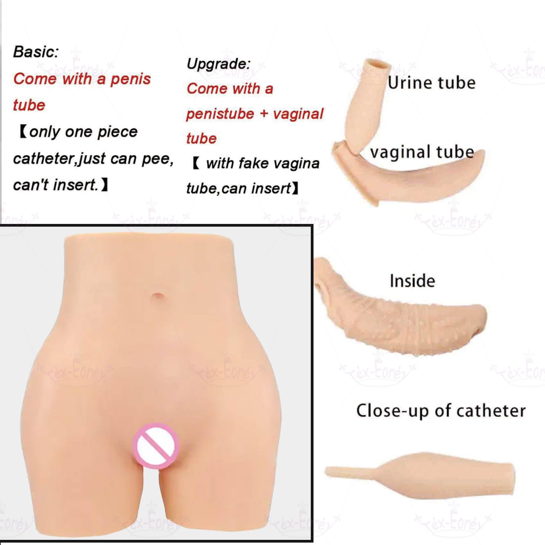 Mutandine Finta Vagina in Silicone Senza Cuciture con Gaff Nascosto Controllo dei Glutei Sollevamento dei Fianchi Slip Modellanti per Crossdresser