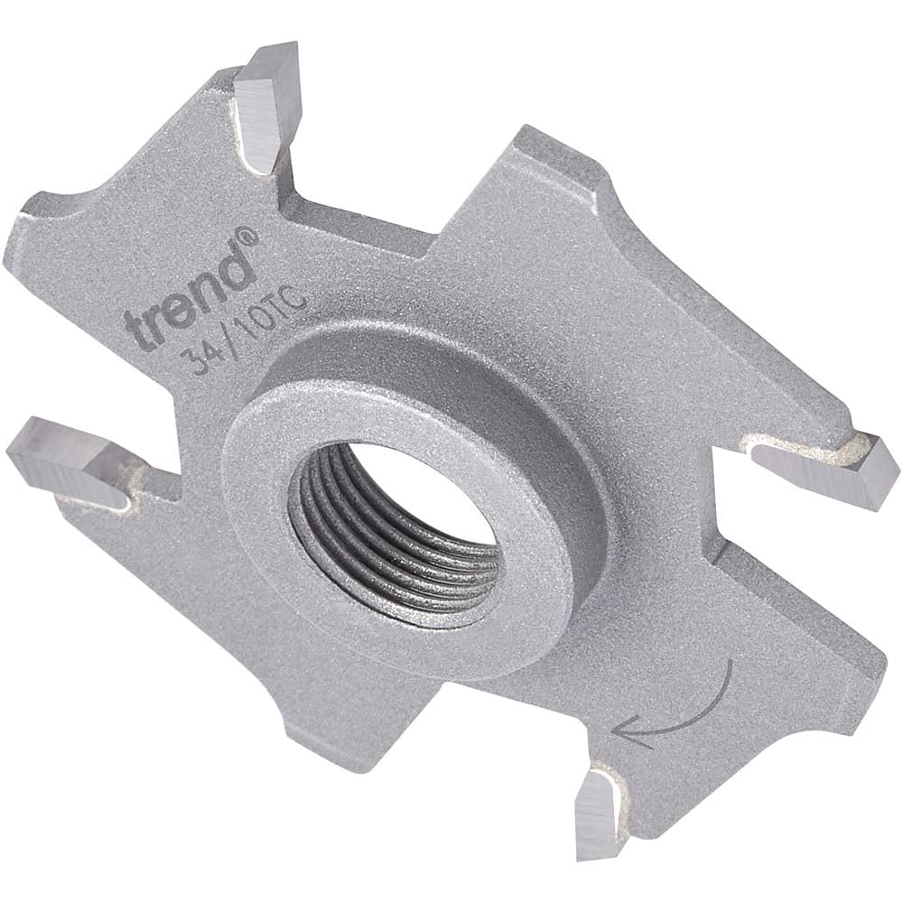 Trend Professional Slotter 3mm Kerf M12mm Bore Router Cutter, M12 Threaded, 34/10TC