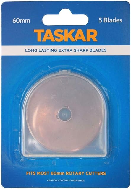 Taskar 60mm Rotary Cutter Blades for Olfa Etc - 5 Pack