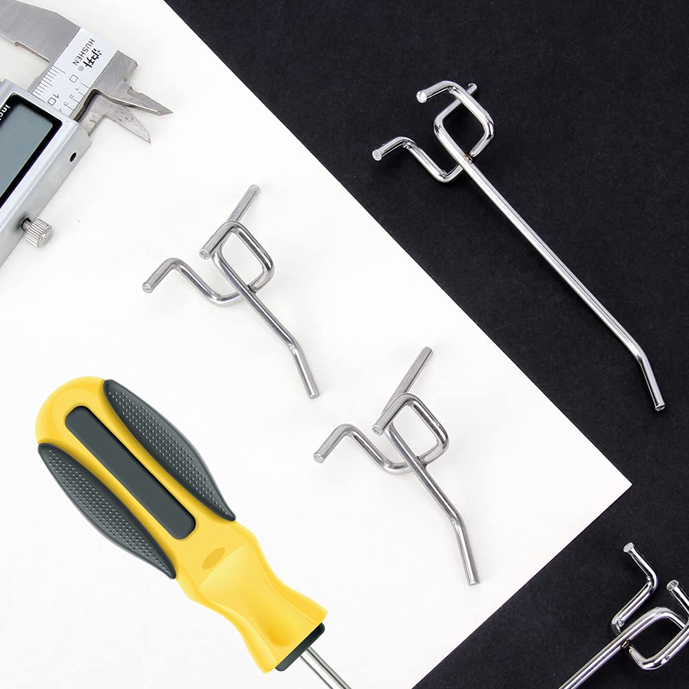 JSMTKJ Ganci per Pannello Forato 50 Pezzi Ganci Metallo Pegboard Ganci per Pegboard in Metallo per Esposizione Al Dettaglio Classificazione Degli Utensili Lunghezza 5 cm e 10 cm