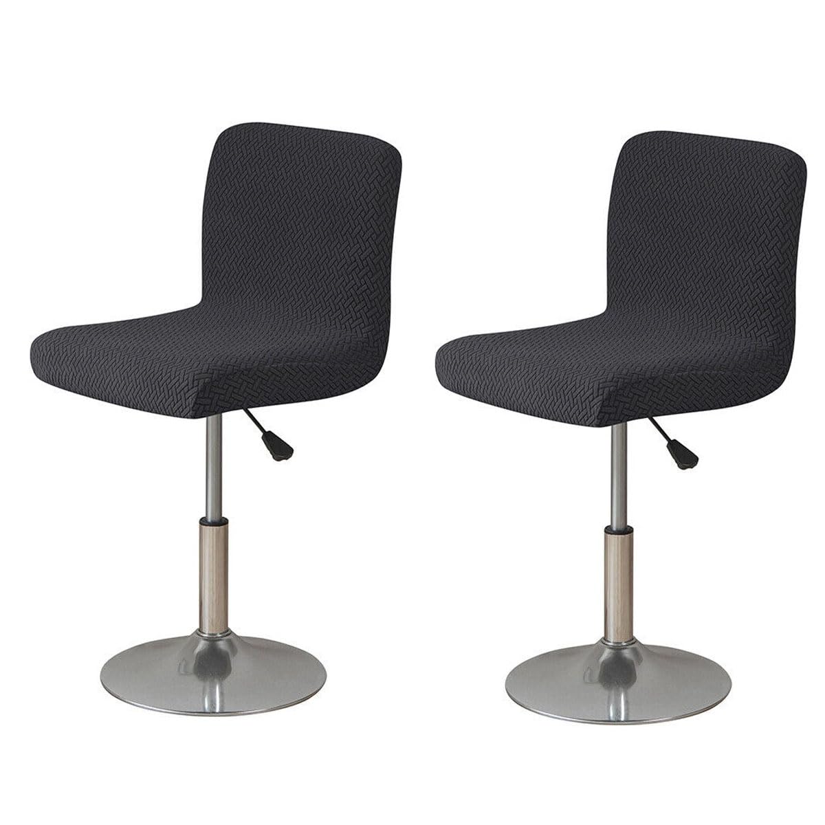 ACESOME Dining Chair Cover, 1/2 Set Bar Chair Covers, Stool Slipcovers with Backrest, Washable (2, Black) — image 1