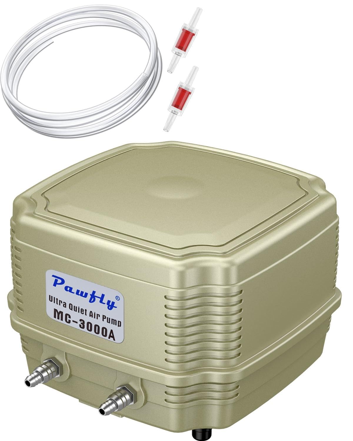 Pawfly 254 GPH aquarium air pump with copper 4-outlet distributor
