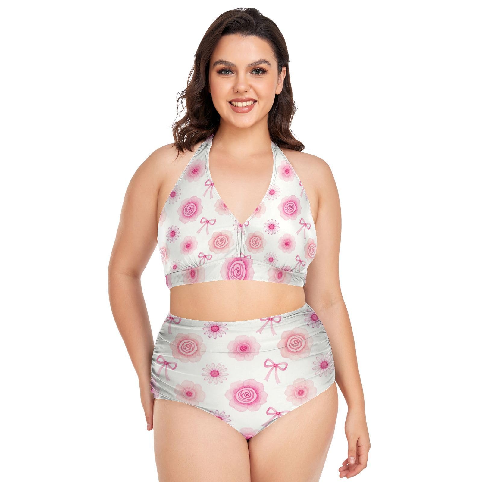 FRODOTGV Curvy damskie dwuczęściowe zestawy kąpielowe L-4XL