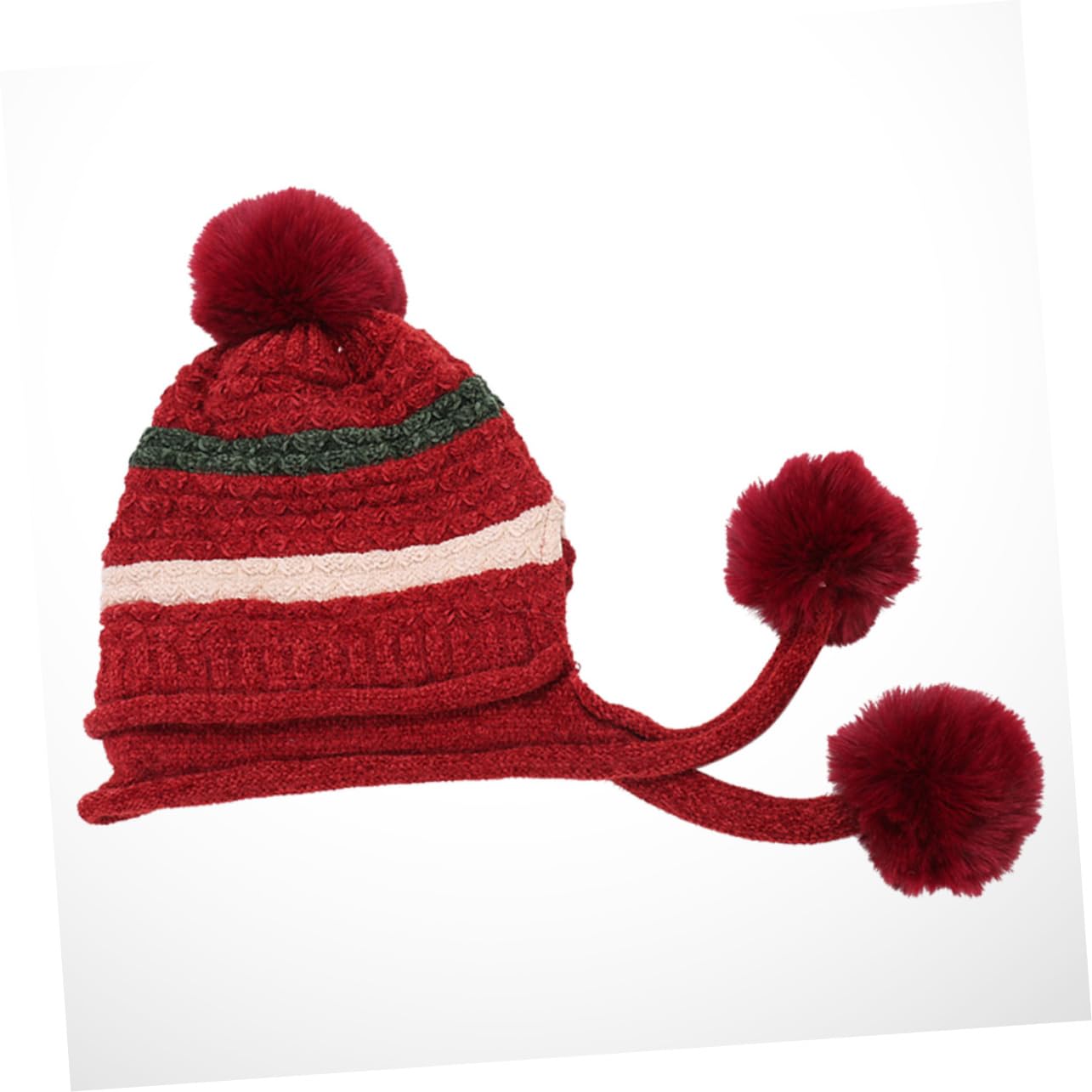 SOIMISS 2piezas Gorro De Lana Trenzado Para Mujer Pompones Sombrero Cálido y Cómodo Para Esquí y Actividades Al Aire