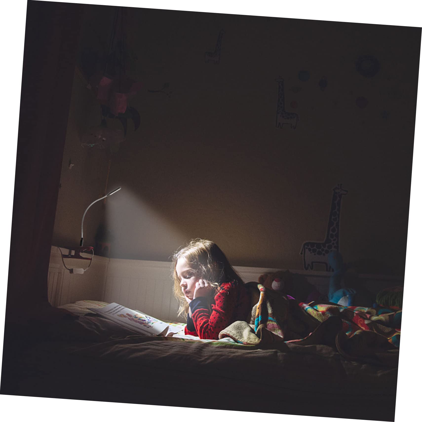 DOITOOL 2PCS Portable Lamp Durable LED Light for Home Office Travel Bright Light for Reading Study Nightstand Use