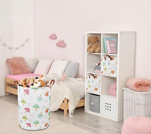 Miniatura 5 de CLOCOR Cesta de almacenamiento de juguetes rectangulares,Cesta de regalo impermeable,Decoración de habitación,Contenedores de juguetes (seta)