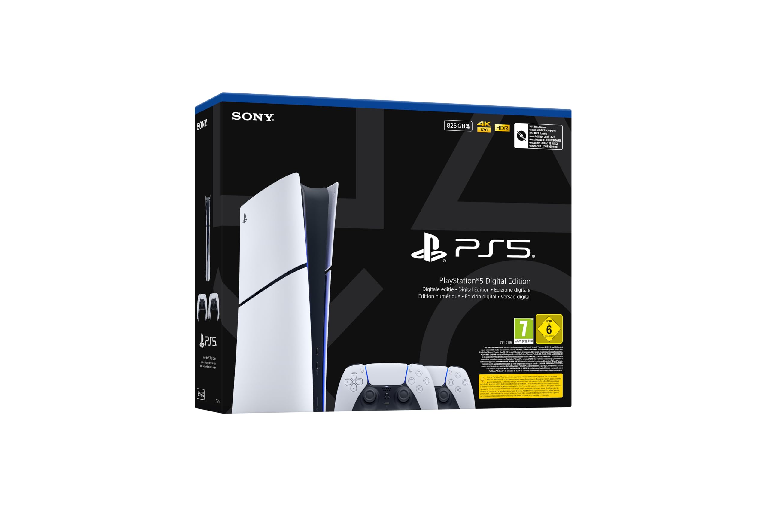 Sony Interactive Entertainment Bundle PlayStation®5 edizione digitale 825 GB- due controller wireless DualSense®