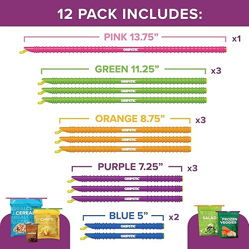 Miniatura 2 de GRIPSTIC Sellador de bolsas  Clips reutilizables para virutas clips para bolsas Patentado Sellado hermético e impermeable en bolsas de