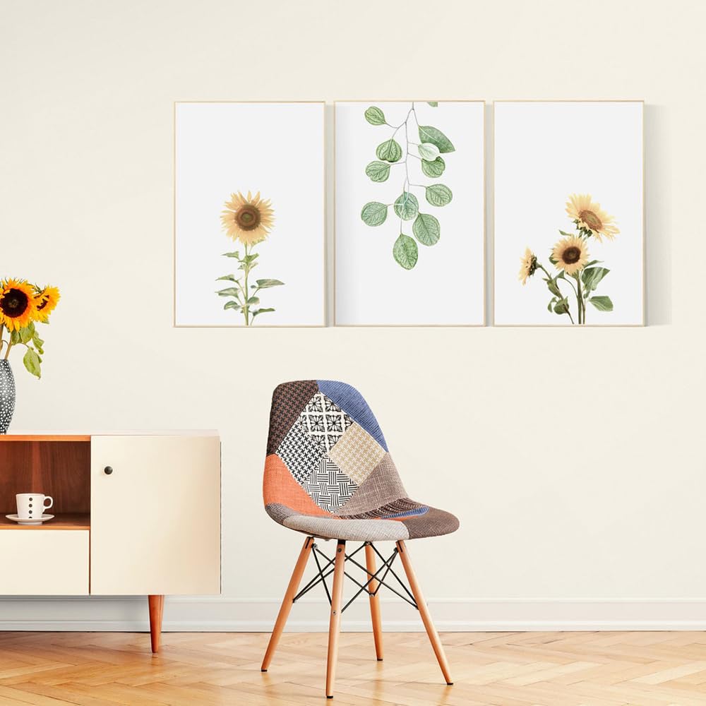 WBYZAC Botanical Posters-Sunflower Wall Art Canvas Posters Nursery Kitchen Farmhouse Decor Flowers Art Painting Picture Bedroom Kitchen Home Decor Artwork-60 * 70cm*3PCS (No Frame)