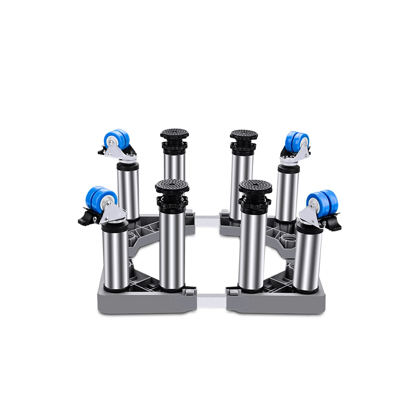 Washing Machine Stand Base Adjustable Bases Length/Width 41-65cm Movable Large Wooden Barrel Holder Stand Dryer And Refrigerator Floor Trays Base with Locking Swivel Wheels (4 Legs 4 Wheels,30cm)