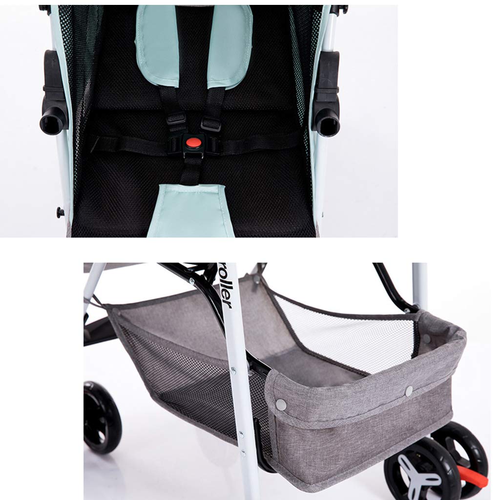 Wózek dziecięcy, wózek kombi, 5-punktowy pas bezpieczeństwa, wózek sportowy, wanna do noszenia, wygodne siedzenie Buggy składane, zielony