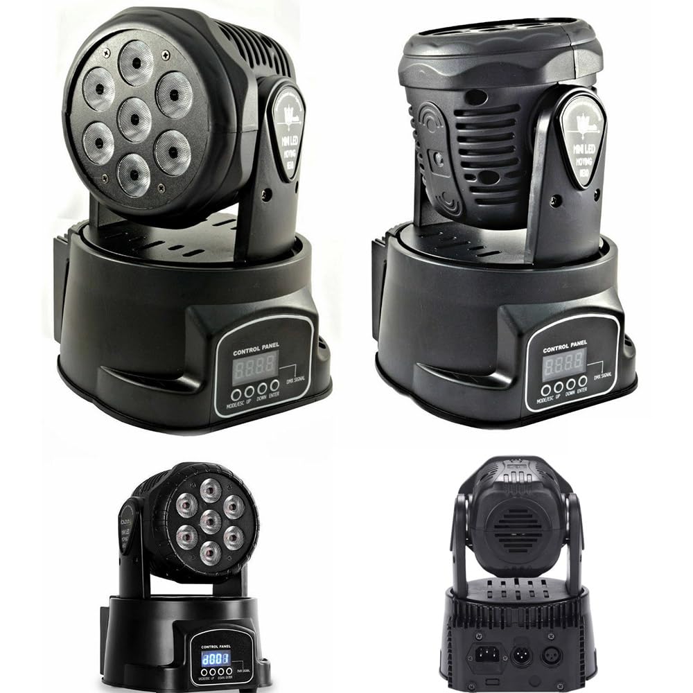 Proiettore LED RGB Testa Rotante 360° Luci BEAM Disco Wash Mobile Motore faro DMX