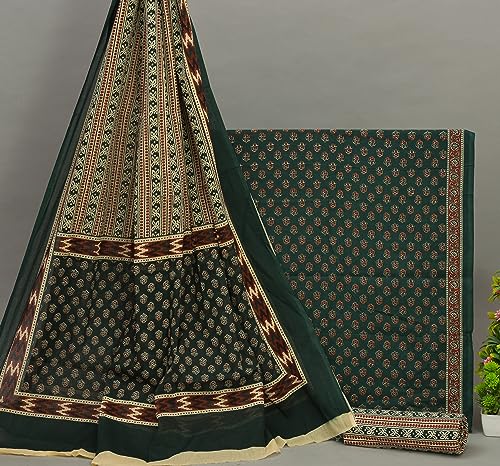 Image of NISHIRE Women's Cotton Printed Unstitched Salwar Suit Dress Material With Dupatta