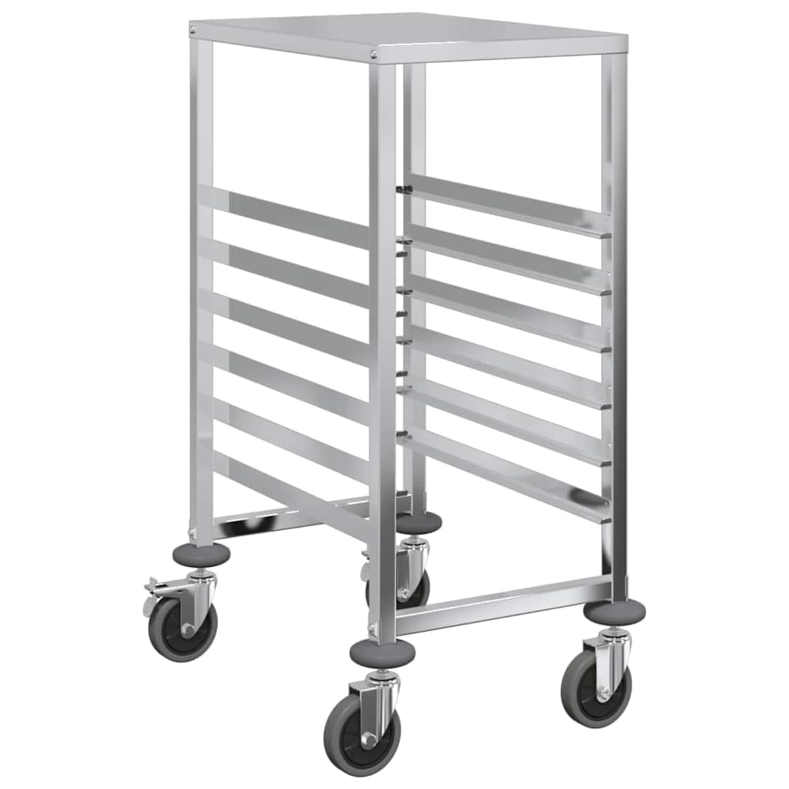 Geecher Carrello Portateglie con 6 GN Contenitori, Mobile per Vassoi da Cucina 39x55x87 cm in Acciaio Inossidabile, Ideale per Ristoranti e Cucine Professionali