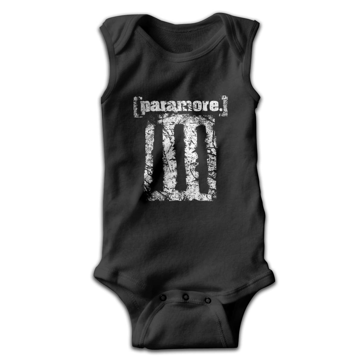 Dunpaiaa Paramore Singles Club Newborn Crawling Suit Sleeveless Romper Bodysuit Onesies Jumpsuit Black