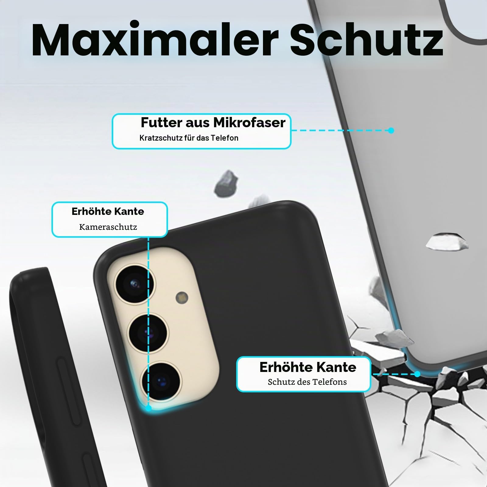 Akkuhülle für Samsung Galaxy S24/S25 (6,2"), 7000 mAh,Schlanke Wiederaufladbare Ladehülle, Erweiterte Ladehülle, Backup-Akkuladegerät,Tragbare Powerbank für Samsung Galaxy S24/S25- Schwarz