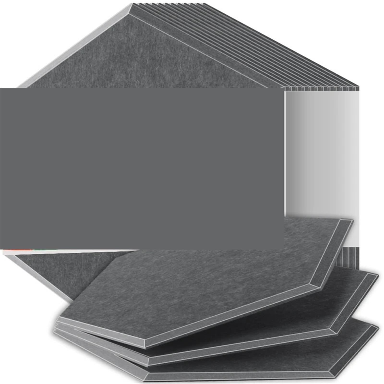 Paneles Acústicos Hexagonales Paneles insonorizados de alta densidad resistentes al fuego que absorben el ruido y eliminan los ecos Para el estudio(45 River Gray,12 Pcs,0.8cm Medium Density)