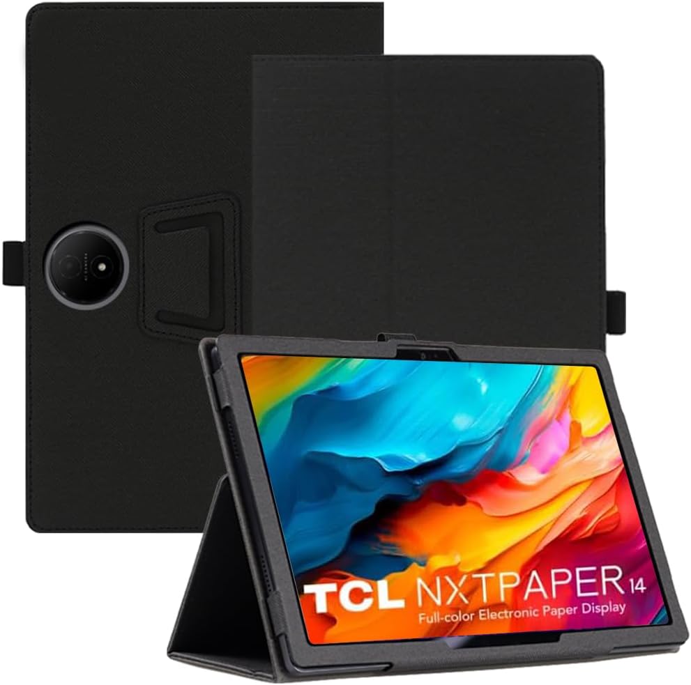 Case for TCL NXTPAPER 14 Tablet 14 Inch, Premium PU Leather Folio Folding Stand Protective Tablet Cover with Hand Strap Magnet for TCL NXTPAPER 14