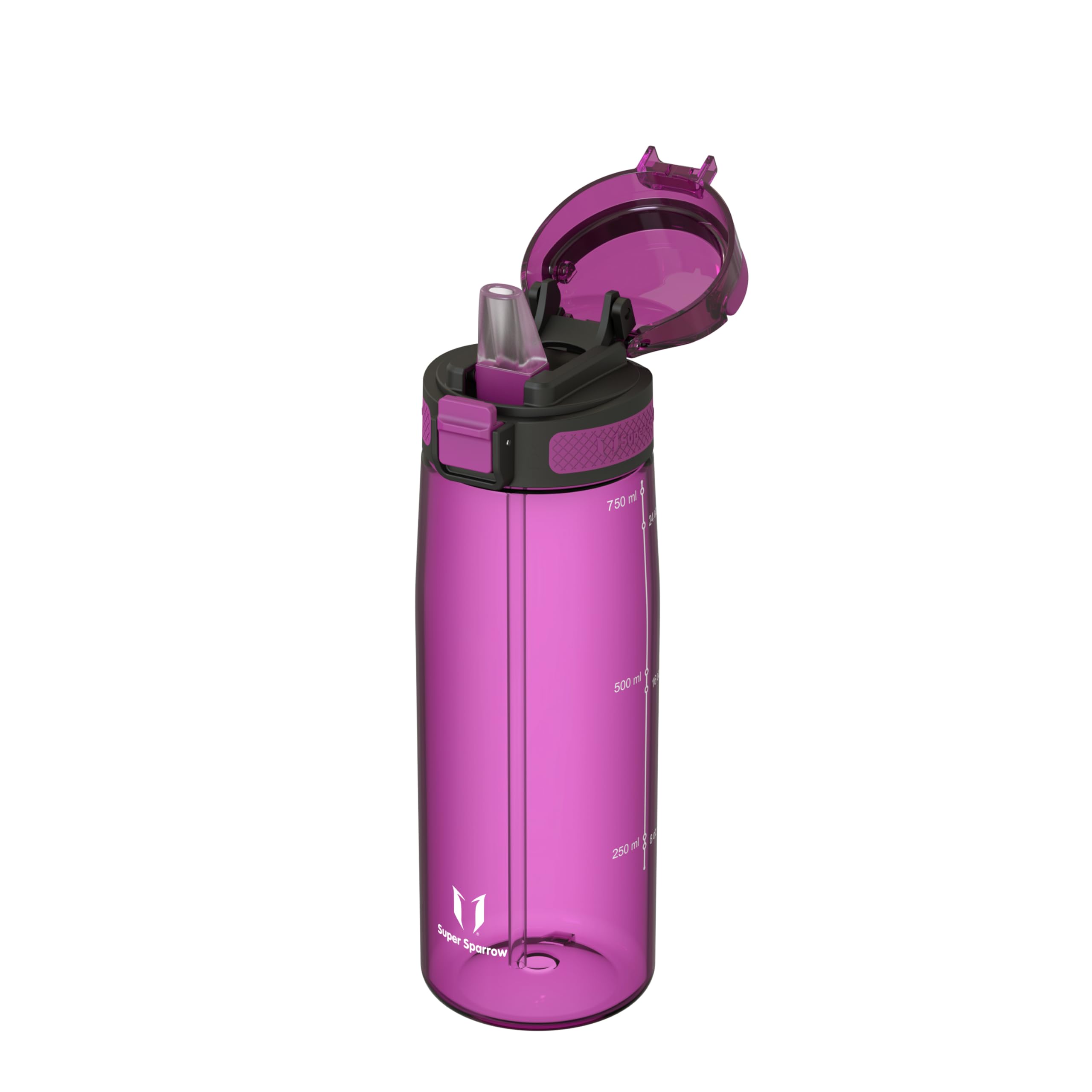 Super Sparrow Water Bottle - 750ml - TouchSip Bottle - BPA-Free, Non-Toxic, Eco-Friendly - Straw Tritan Bottles for Sports, Outdoors, Camping, Travel