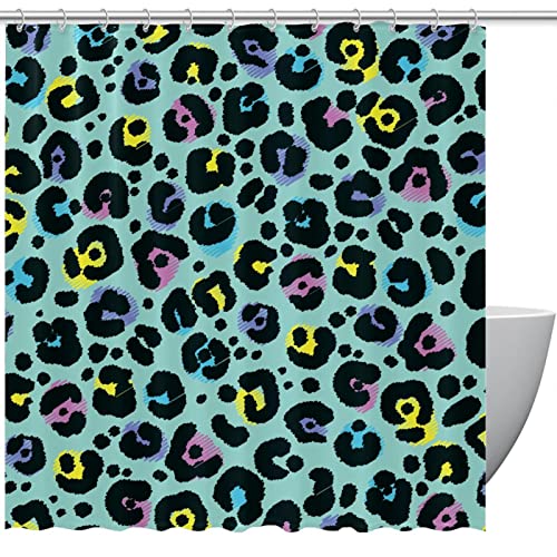 Rideau de douche animaux abstraits colorés 183 cm pour salle de bain - 2