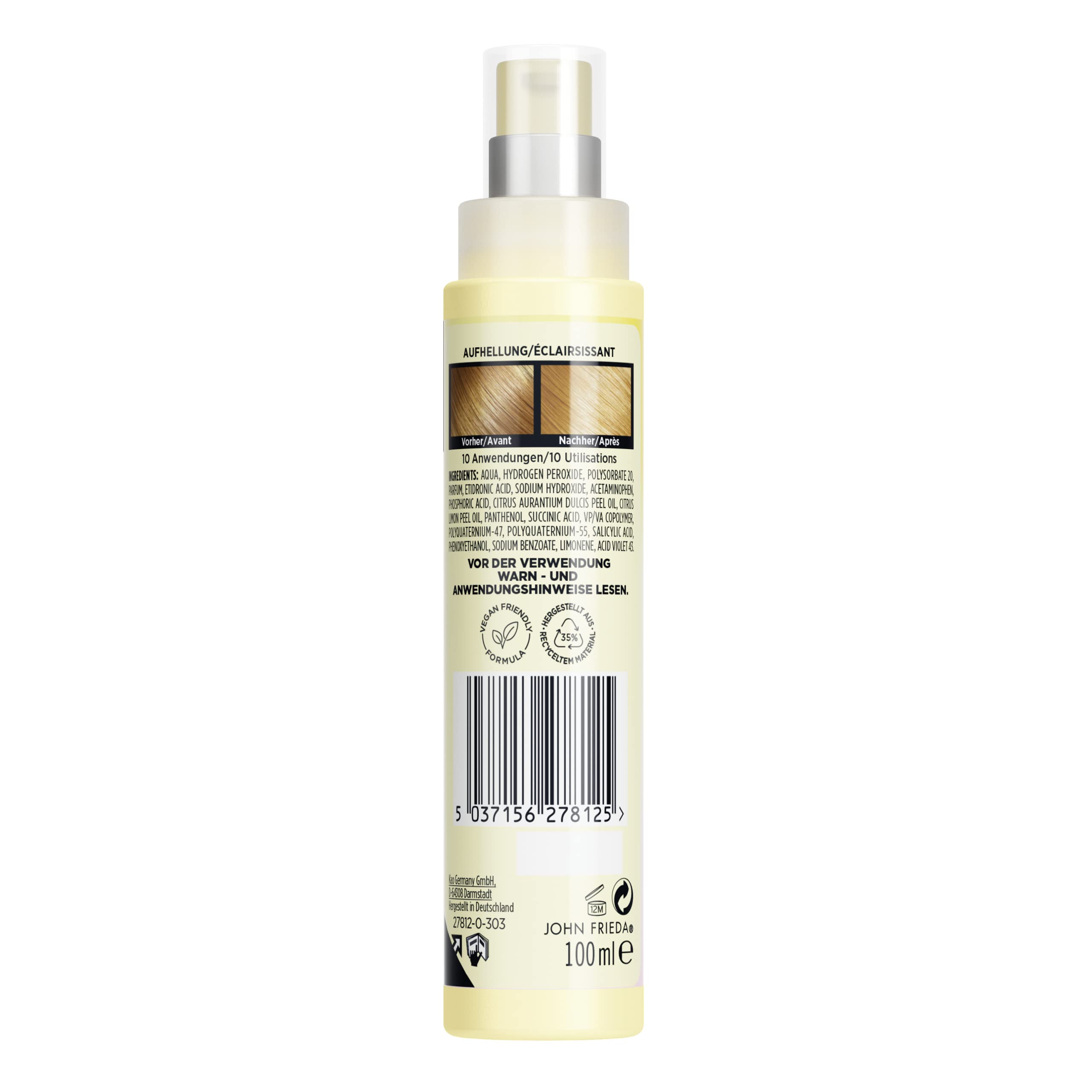 John Frieda Go Blonder spray rozjaśniający – stopniowy blond – zawartość: 100 ml – stopniowo rozjaśnia – dla naturalnie wyglądającego blondu