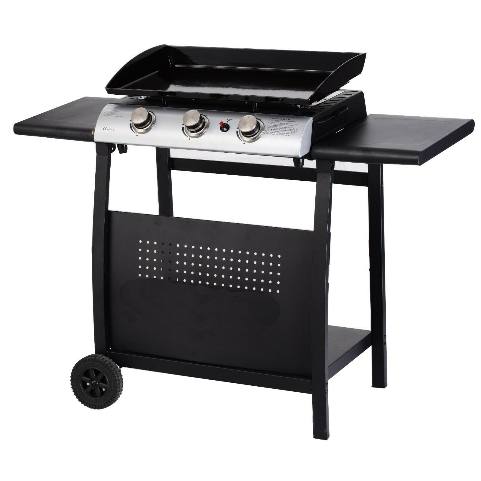 OUTSUNNY PORTABLE GAS Plancha BBQ Grill with 3 Stainless Steel Burner, 9kW £19.44 - UK