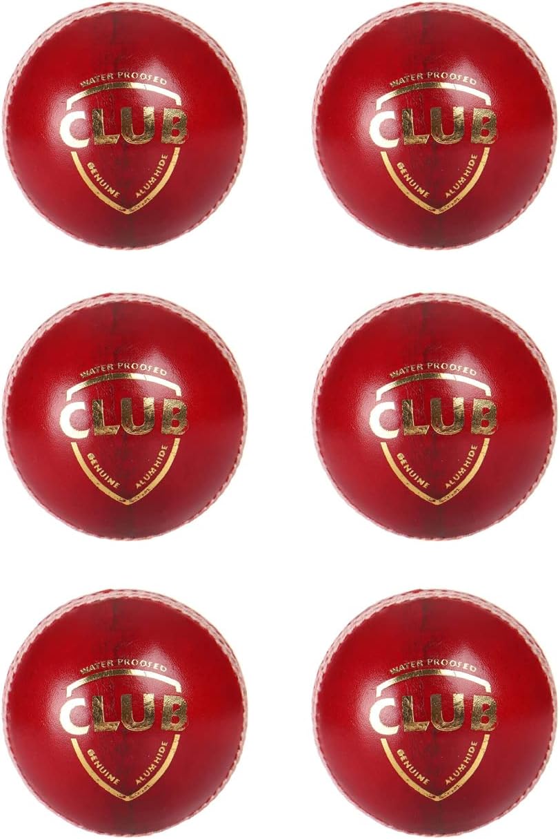SG Club Leather Cricket Ball, Pack of 6 (Red)