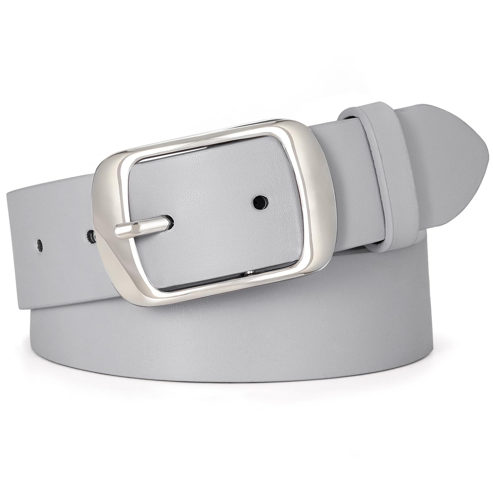 WHIPPY Women Leather Belts for Jeans Pants Fashion Dress Belt for Women with Solid Pin Buckle