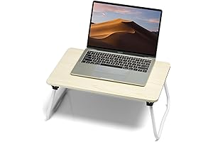 Foldable Tablet & Laptop Lap Table for Bed or Desk Use, Maple