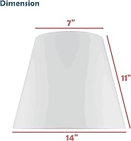 Vista 5 de Aspen Creative 32079A, pantalla de lámpara de arpillera de araña de transición imperio de tapa dura, azul oscuro, 7 pulgadas superior x 14 pulgadas