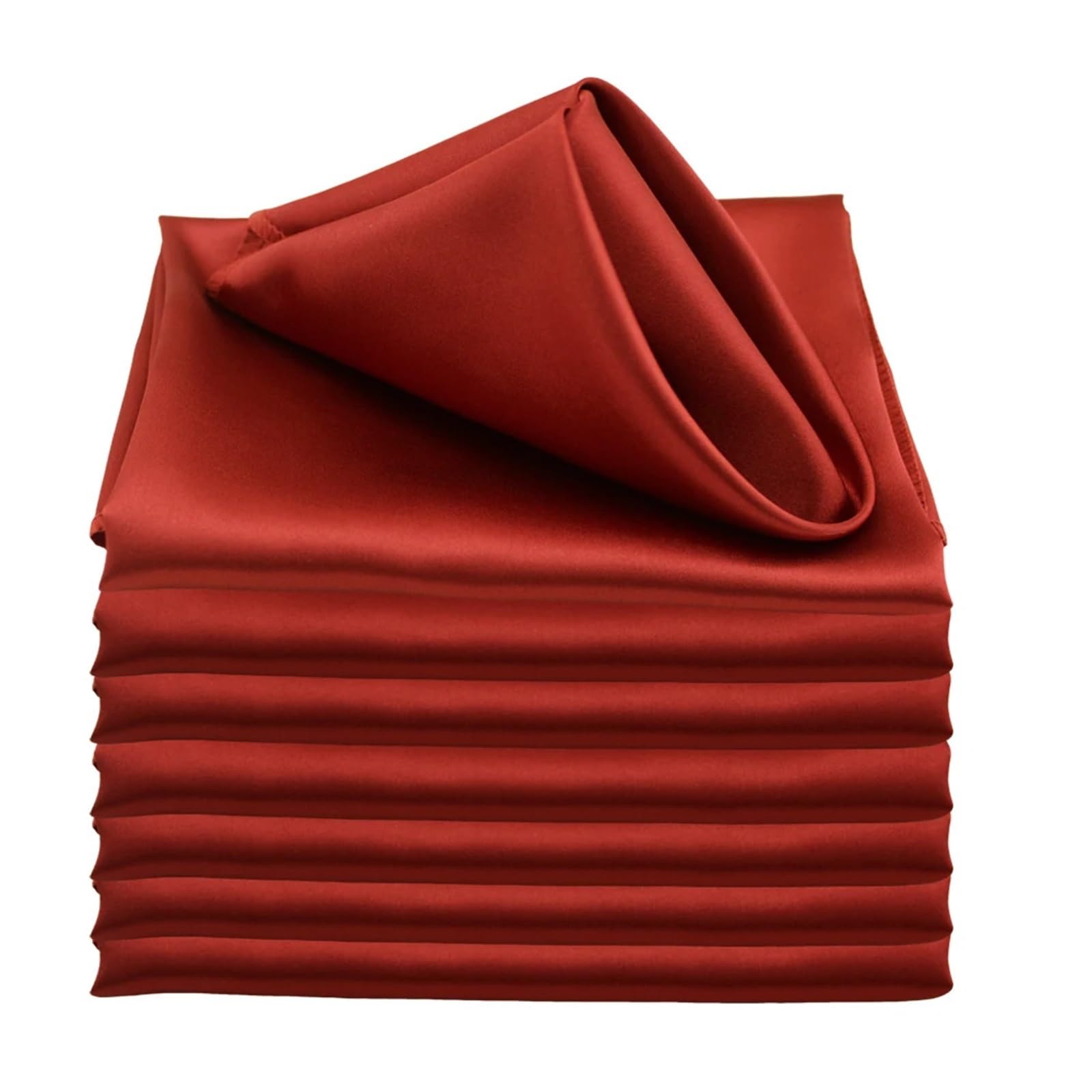 Satin Dinner Napkins 30pcs Satin Square 30cm Napkins Handkerchief Table Dinner Napkin for Wedding Party Decoration Birthday Cloth Tea Towel(Rust Red)