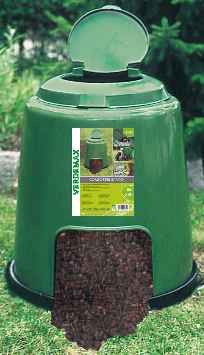 Verdemax 2890 280 L 80 x 80 cm Quick Compostiera, Colore: Verde