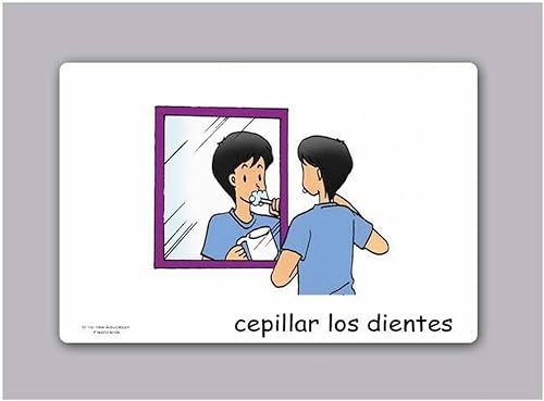 Miniatura 3 de Tarjetas de vocabulario - Rutina diaria - Tarjetas flash de rutinas diarias en español para niños pequeños de 2 a 4 años, niños y adultos