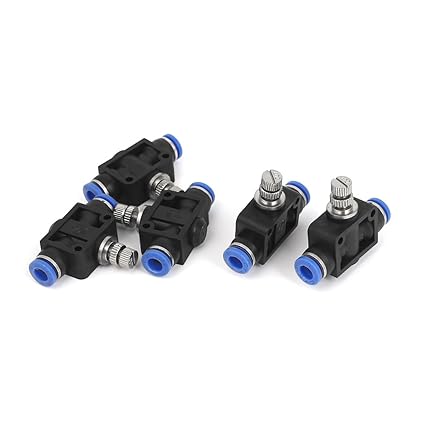 uxcell Push in to Connect Fittings Pneumatic Flow Speed Control 6mm Tube 5pcs