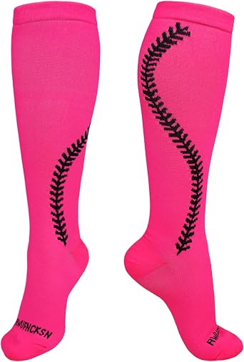 Knee High Softball Socks for Girls Boys, Calf Length Women Tube Socks, Youth Athletic for Baseball Football Soccer Sports