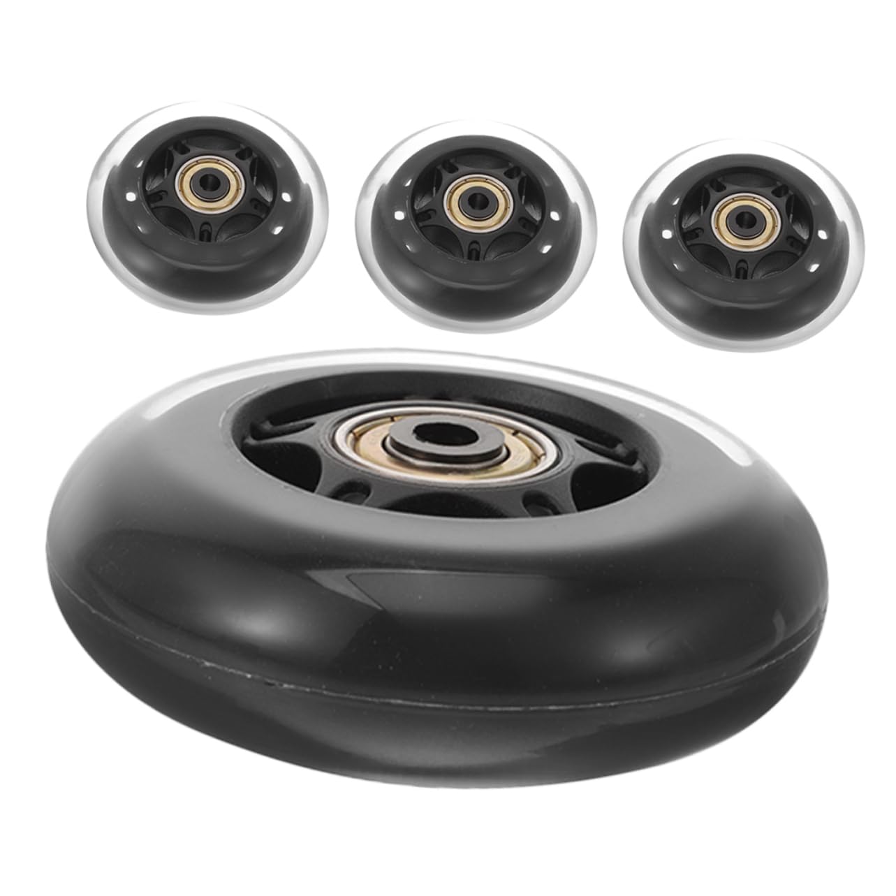 FOYTOKI 4 Pack 2.5 Inch Skateboard Luggage Wheels Replacement Kit Silent Pu Design