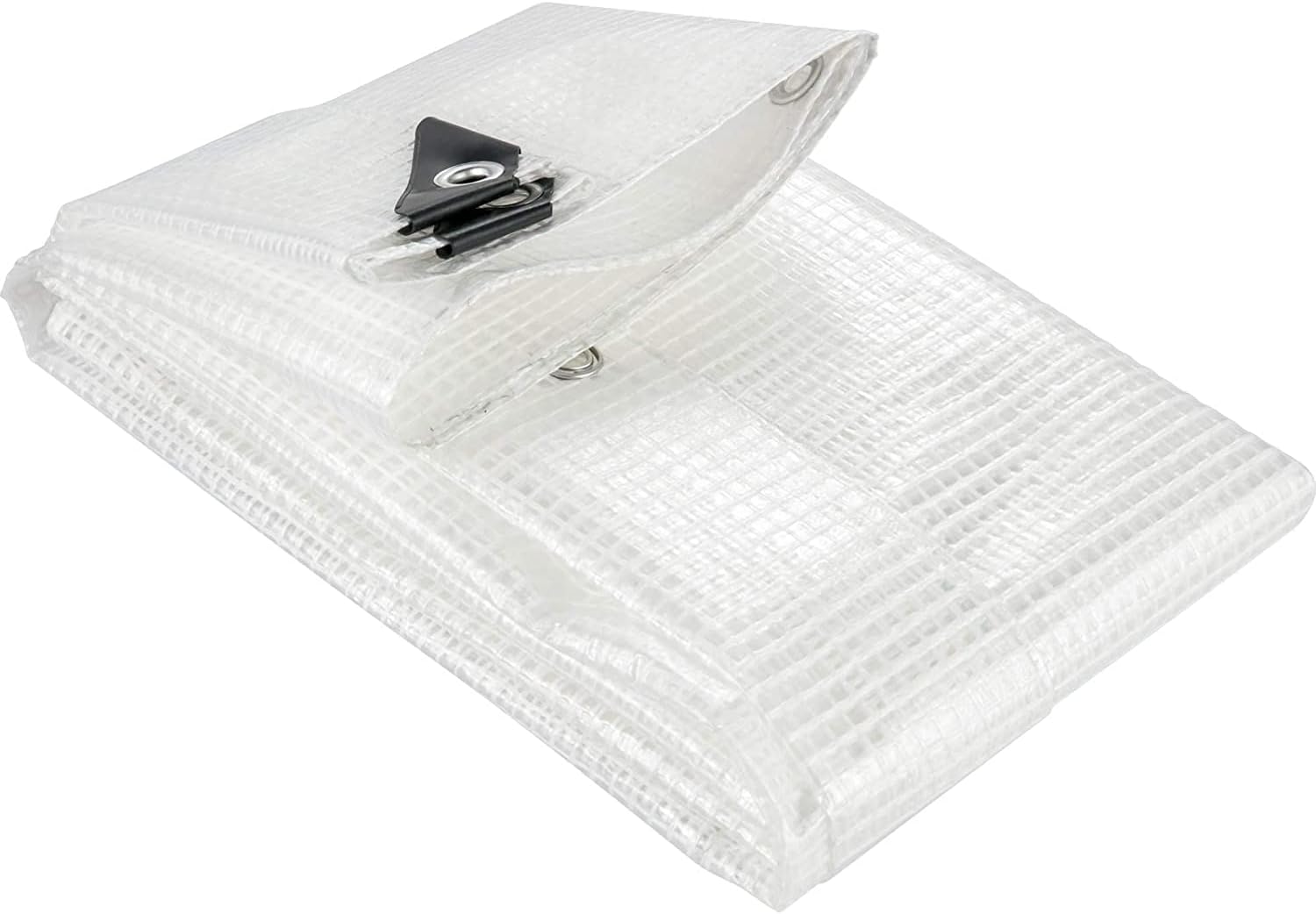 Clear Greenhouse Heavy Duty tarp 14 Mil Clear Waterproof Cover 10 Year UV Resistant Poly Tarp with Grommets (8 X 10 FT)