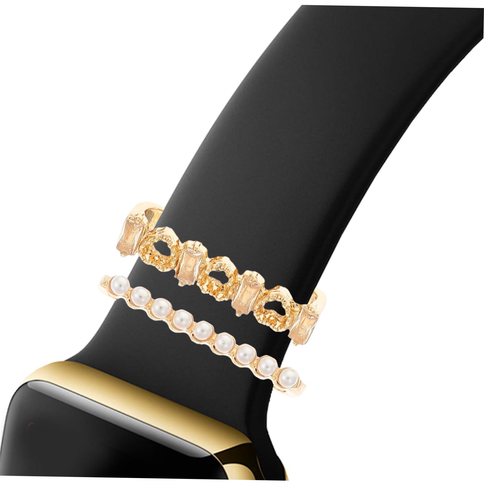 Veemoon 4 Pièces Bracelet Anneau Décoratif Charmes Strass Garniture Strass Bracelet De Montre Charme Décorations D'Ongles Montre Intelligente Montres Bracelet De Montre Ornement Manucure