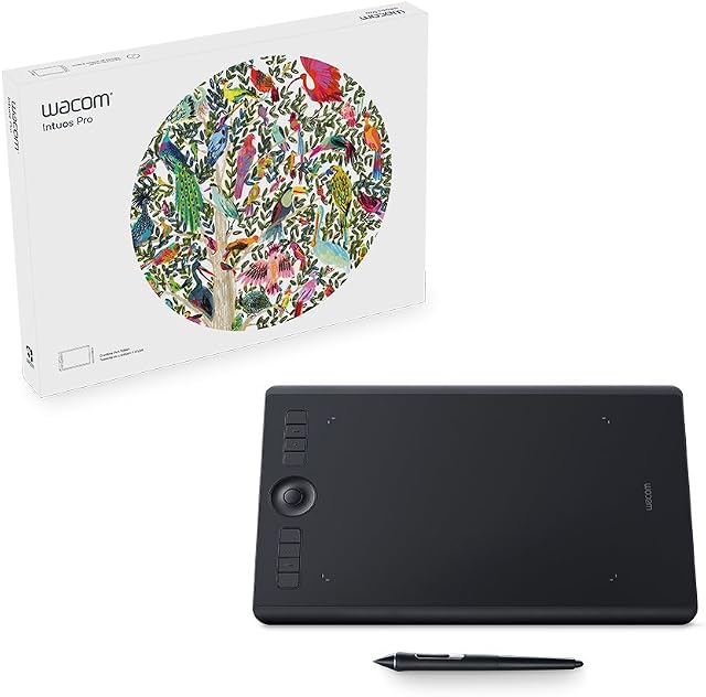 Wacom PTH-660-N Intuos Pro Pen Tablet (Size: M)/Medium Professional Graphic Tablet Including Wacom Pro Pen 2 Stylus with Replacement Tips/Compatible with Windows and Apple, Black